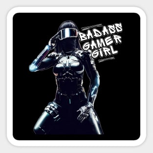 Badass Gamer Girl Assassin Sticker